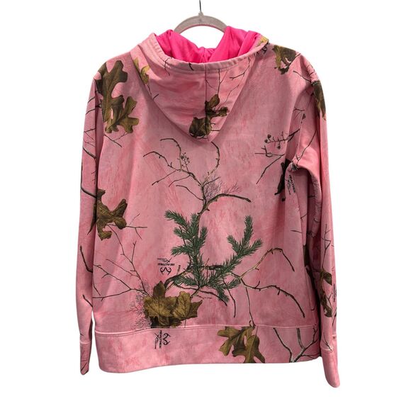 Realtree Girls 8-10 Pink Camo Hunting Warm Sweatshirt Soft Hoodie Front Pocket - Picture 2 of 7